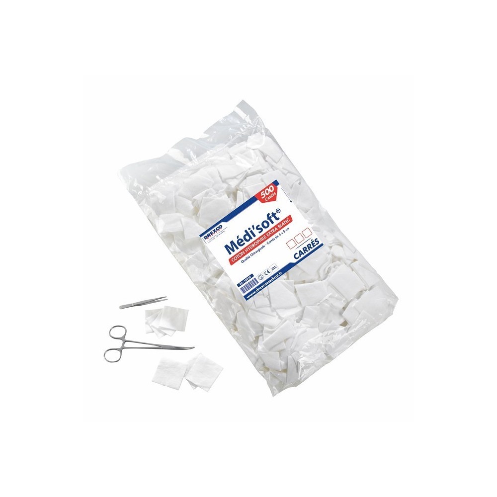 COTON CARRE X 500  5 x 5 CM