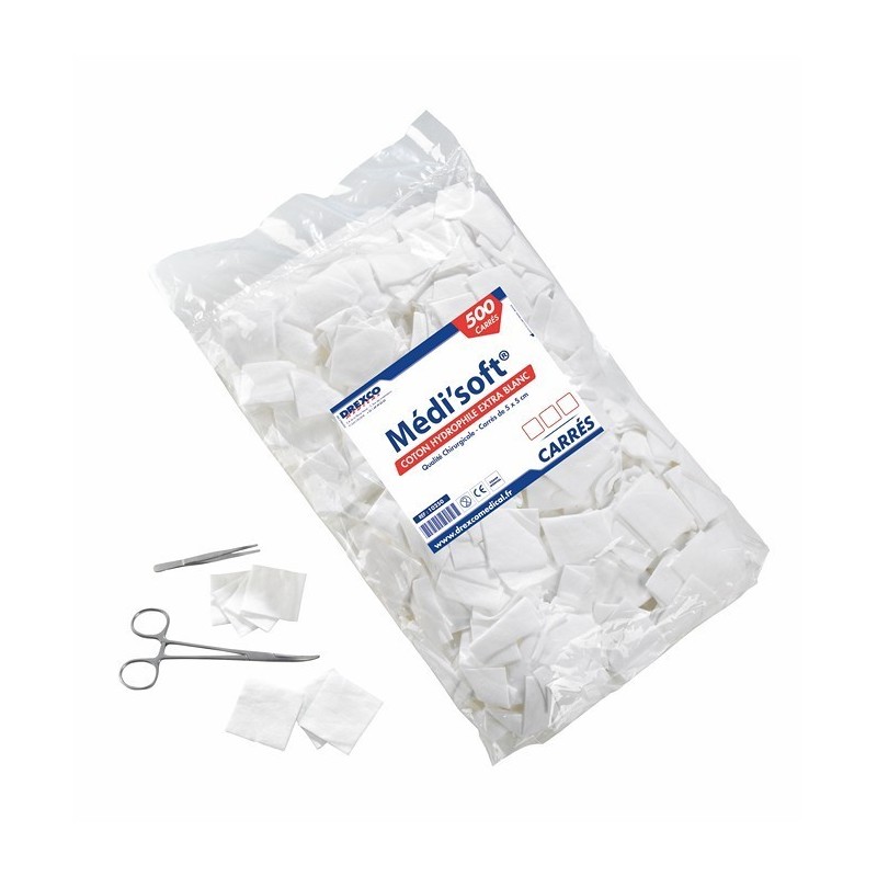 COTON CARRE X 500  5 x 5 CM