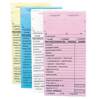 FICHE CAISSE COIFFURE SANS NUMERO X10 SIBEL